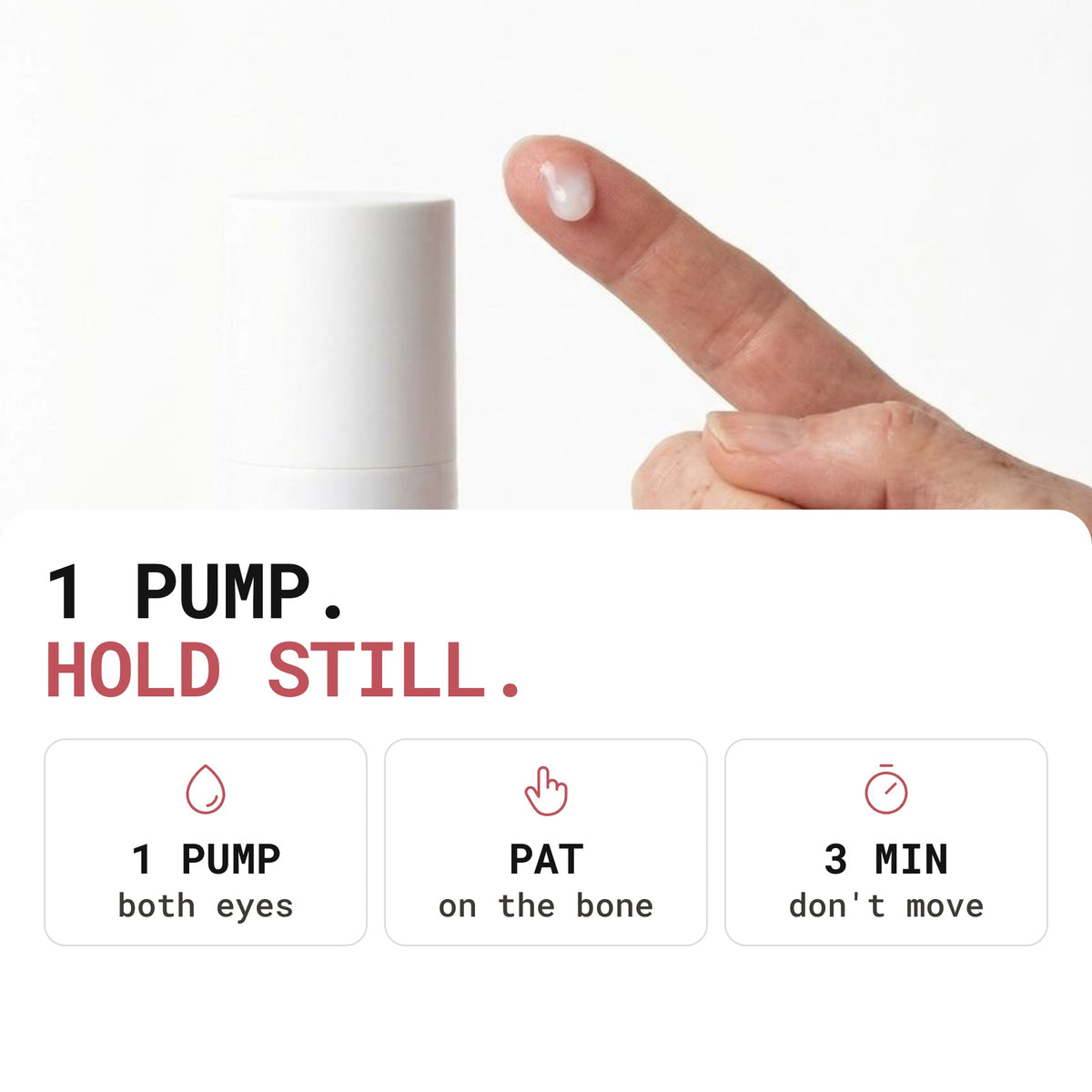 Achim how to use: 1 pump, pat on the bone, hold still 3 minutes